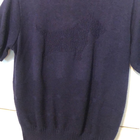 Vintage Kenneth Too navy Scottie dog print sweater - Picture 5 of 5
